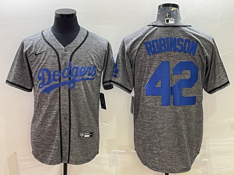 Men's Brooklyn Dodgers Jackie Robinson Nike Gray Alternate Cooperstow